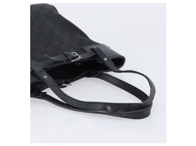 Saco Tote GUCCI GG Canvas Preto Prata 107757 Auth 200686 - vista 7