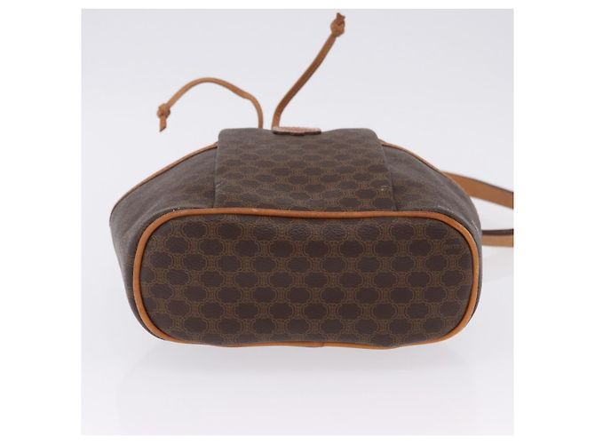 Céline Borsa a tracolla CELINE Macadam PVC Pelle Marrone Tono Oro Auth 202119A - vista 10