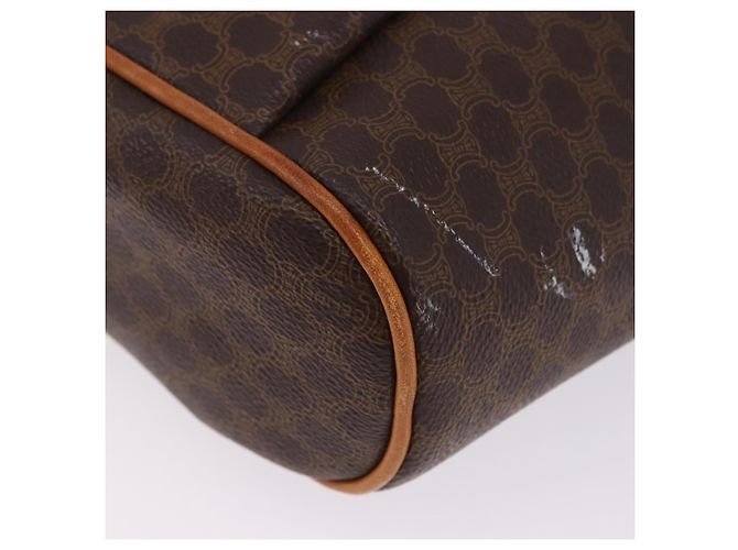 Céline Borsa a tracolla CELINE Macadam PVC Pelle Marrone Tono Oro Auth 202119A - vista 12
