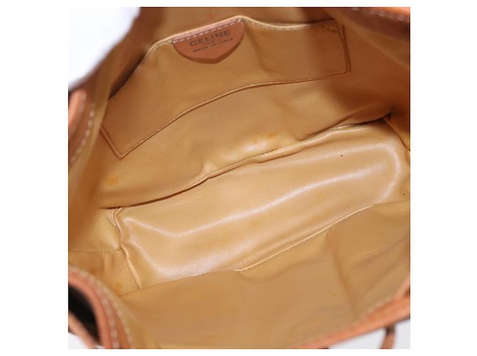 Céline Borsa a tracolla CELINE Macadam PVC Pelle Marrone Tono Oro Auth 202119A - vista 18