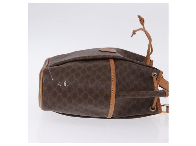 Céline Borsa a tracolla CELINE Macadam PVC Pelle Marrone Tono Oro Auth 202119A - vista 4
