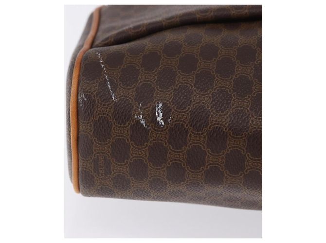 Céline Borsa a tracolla CELINE Macadam PVC Pelle Marrone Tono Oro Auth 202119A - vista 5