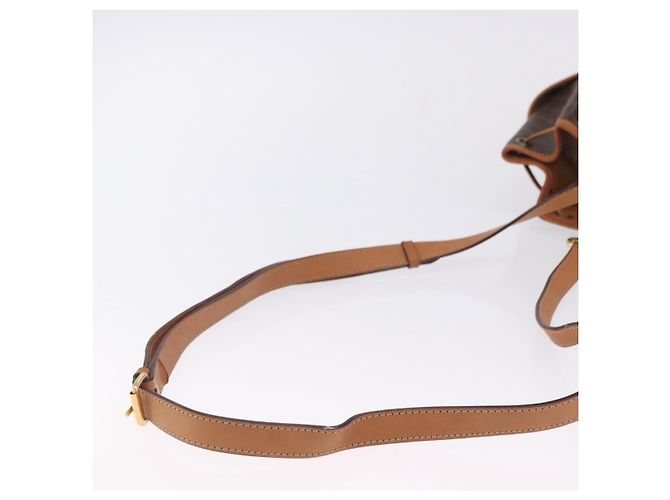 Céline Borsa a tracolla CELINE Macadam PVC Pelle Marrone Tono Oro Auth 202119A - vista 8