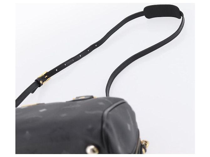 Borsa a mano MCM Vicetos Logogram PVC Leather 2way Nero Oro Auth 202886A D'oro - vista 10
