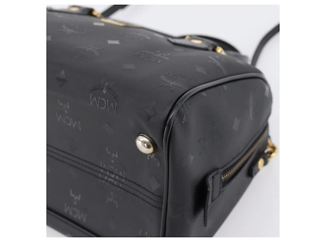 Borsa a mano MCM Vicetos Logogram PVC Leather 2way Nero Oro Auth 202886A D'oro - vista 12