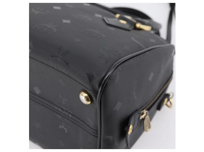 Borsa a mano MCM Vicetos Logogram PVC Leather 2way Nero Oro Auth 202886A D'oro - vista 14