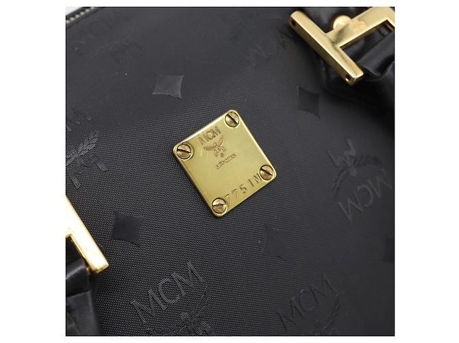 Borsa a mano MCM Vicetos Logogram PVC Leather 2way Nero Oro Auth 202886A D'oro - vista 17