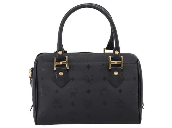 Borsa a mano MCM Vicetos Logogram PVC Leather 2way Nero Oro Auth 202886A D'oro - vista 3