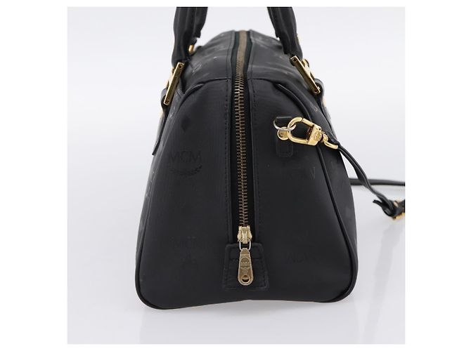 Borsa a mano MCM Vicetos Logogram PVC Leather 2way Nero Oro Auth 202886A D'oro - vista 4