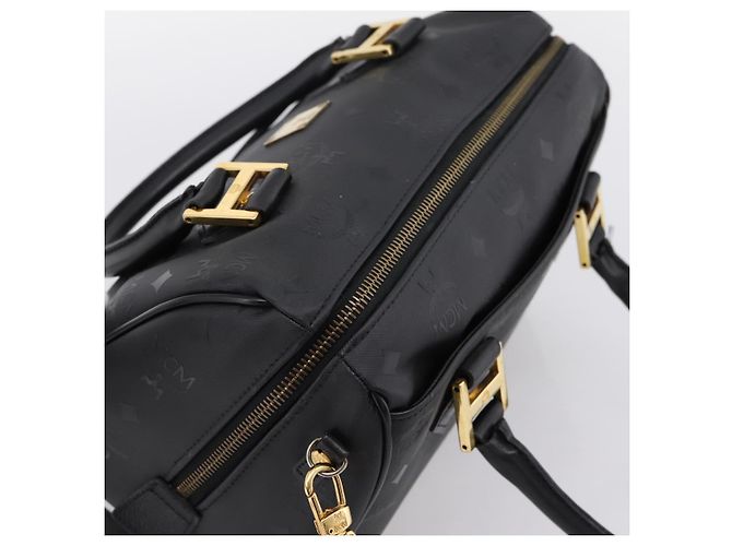 Borsa a mano MCM Vicetos Logogram PVC Leather 2way Nero Oro Auth 202886A D'oro - vista 6