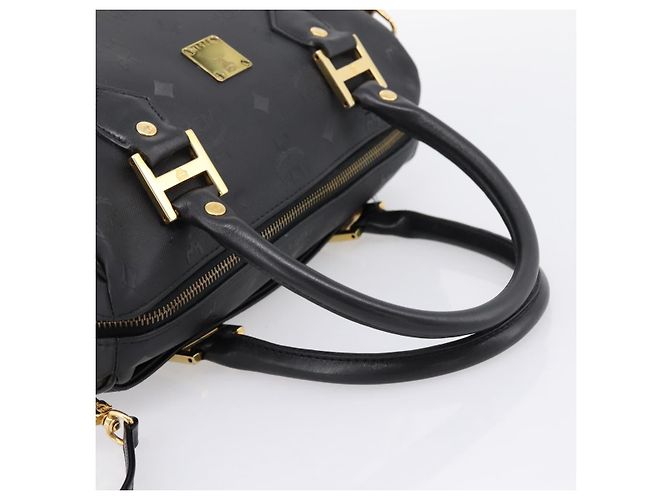 Borsa a mano MCM Vicetos Logogram PVC Leather 2way Nero Oro Auth 202886A D'oro - vista 7