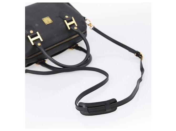 Borsa a mano MCM Vicetos Logogram PVC Leather 2way Nero Oro Auth 202886A D'oro - vista 9