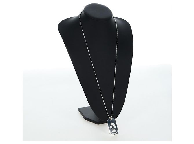 Collana Dog Tag Large Flare Dagger Chrome Hearts metallo Silver Auth mr2895SAM Argento - vista 15