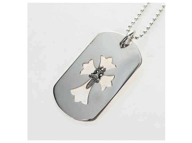 Collana Dog Tag Large Flare Dagger Chrome Hearts metallo Silver Auth mr2895SAM Argento - vista 3