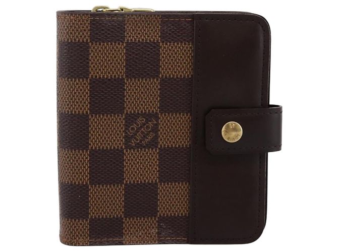 LOUIS VUITTON Damier Ebene Compact Zip Bifold Wallet N61668 LV Auth 202835 - vista 13
