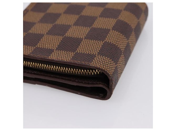 LOUIS VUITTON Damier Ebene Compact Zip Bifold Wallet N61668 LV Auth 202835 - vista 15