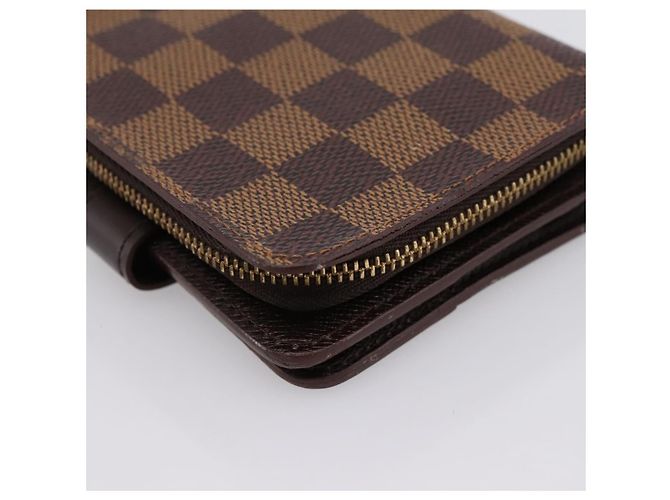 LOUIS VUITTON Damier Ebene Compact Zip Bifold Wallet N61668 LV Auth 202835 - vista 16