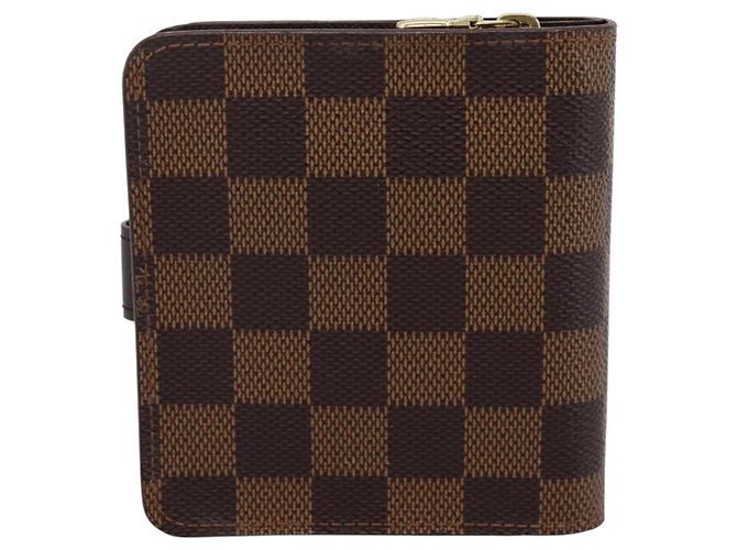 LOUIS VUITTON Damier Ebene Compact Zip Bifold Wallet N61668 LV Auth 202835 - vista 2