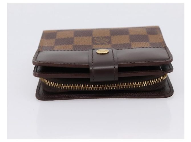 LOUIS VUITTON Damier Ebene Compact Zip Bifold Wallet N61668 LV Auth 202835 - vista 3