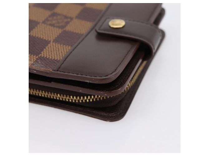 LOUIS VUITTON Damier Ebene Compact Zip Bifold Wallet N61668 LV Auth 202835 - vista 7