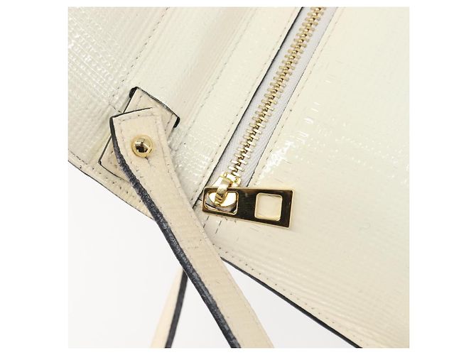 Sac à épaule LOEWE en cuir Ivory Gold Tone Auth 202298 Écru - vue 10