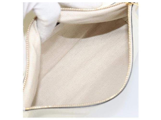 Sac à épaule LOEWE en cuir Ivory Gold Tone Auth 202298 Écru - vue 11