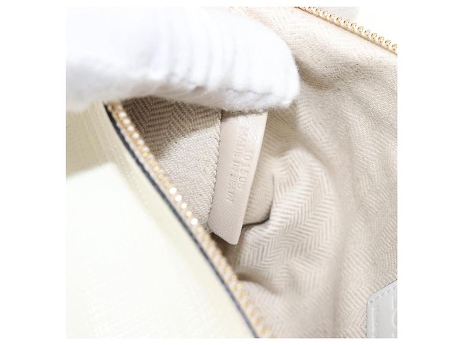 Sac à épaule LOEWE en cuir Ivory Gold Tone Auth 202298 Écru - vue 12
