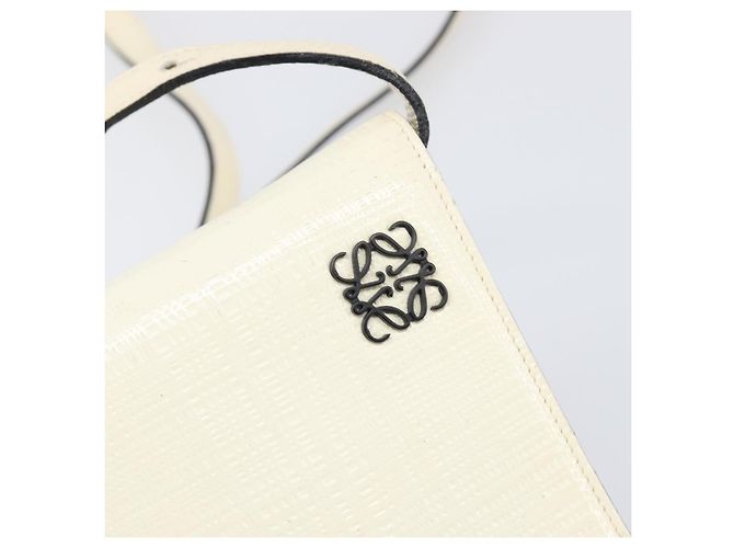 Sac à épaule LOEWE en cuir Ivory Gold Tone Auth 202298 Écru - vue 18