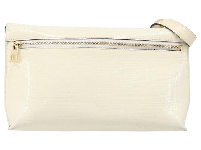 Sac à épaule LOEWE en cuir Ivory Gold Tone Auth 202298 Écru - vue 2