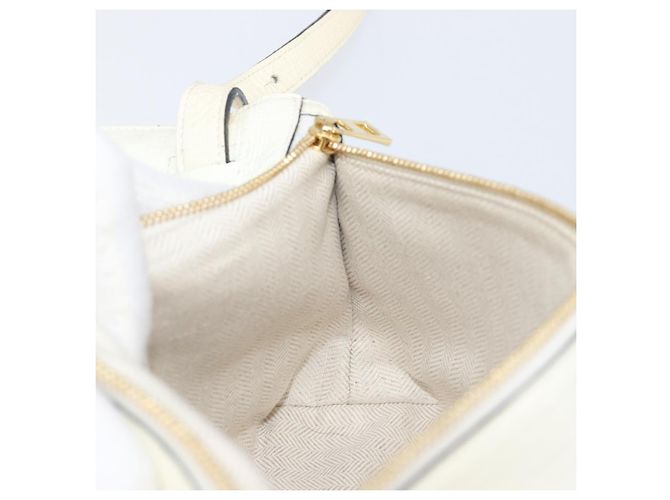 Sac à épaule LOEWE en cuir Ivory Gold Tone Auth 202298 Écru - vue 20