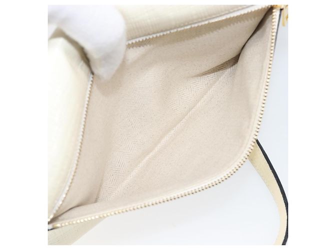 Sac à épaule LOEWE en cuir Ivory Gold Tone Auth 202298 Écru - vue 22