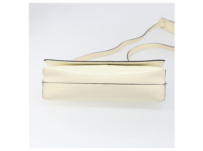 Sac à épaule LOEWE en cuir Ivory Gold Tone Auth 202298 Écru - vue 5