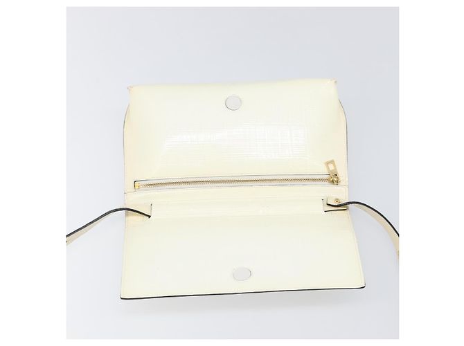 Sac à épaule LOEWE en cuir Ivory Gold Tone Auth 202298 Écru - vue 9