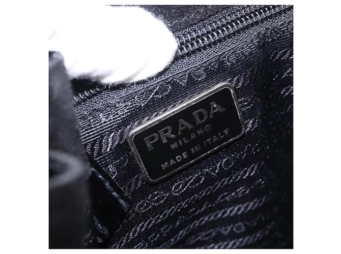 PRADA Backpack Patent Leather Black Silver Auth bs36857 Silvery - view 21