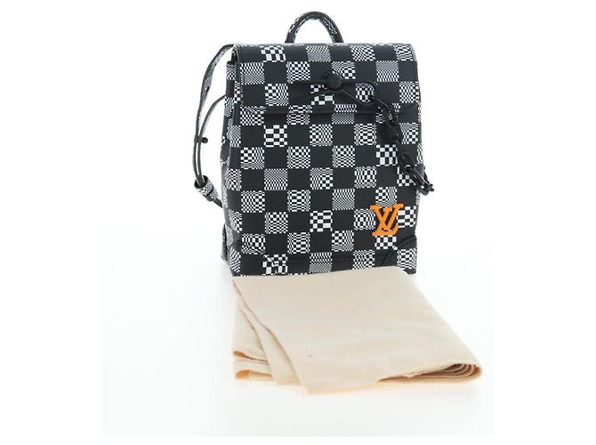 Borsa LOUIS VUITTON Damier Distorted Steamer XS Bag Black N60453 LV Auth 197245SM Nero - vista 12