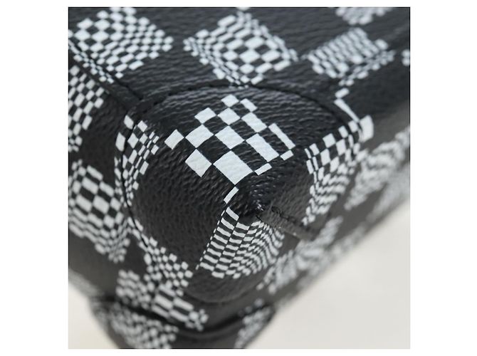 Borsa LOUIS VUITTON Damier Distorted Steamer XS Bag Black N60453 LV Auth 197245SM Nero - vista 17
