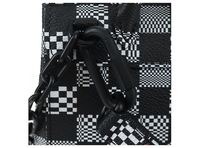Borsa LOUIS VUITTON Damier Distorted Steamer XS Bag Black N60453 LV Auth 197245SM Nero - vista 19