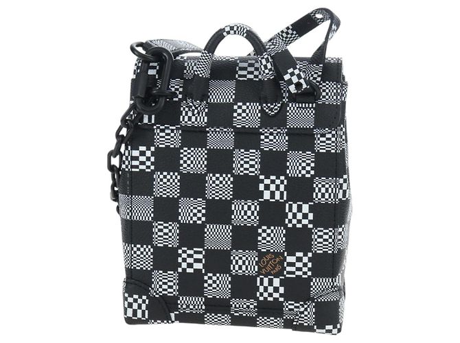 Borsa LOUIS VUITTON Damier Distorted Steamer XS Bag Black N60453 LV Auth 197245SM Nero - vista 2