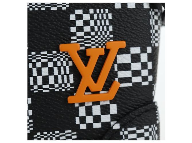 Borsa LOUIS VUITTON Damier Distorted Steamer XS Bag Black N60453 LV Auth 197245SM Nero - vista 20