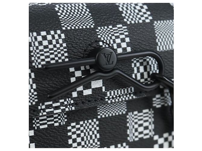 Borsa LOUIS VUITTON Damier Distorted Steamer XS Bag Black N60453 LV Auth 197245SM Nero - vista 21
