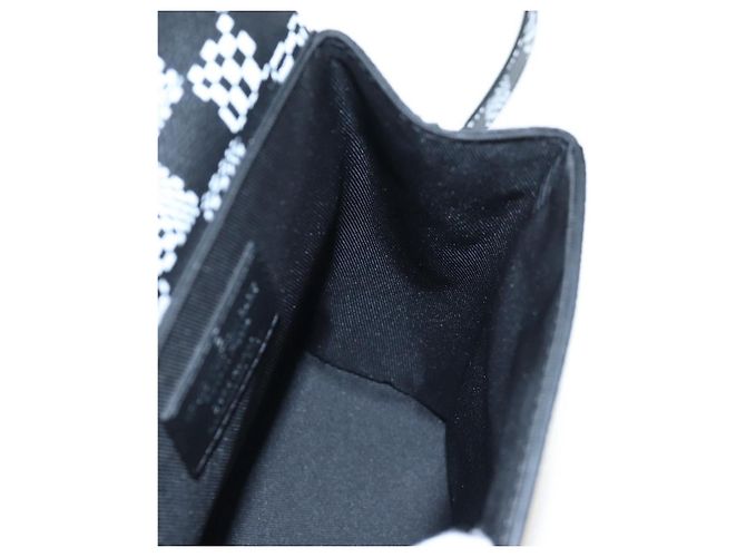 Borsa LOUIS VUITTON Damier Distorted Steamer XS Bag Black N60453 LV Auth 197245SM Nero - vista 23