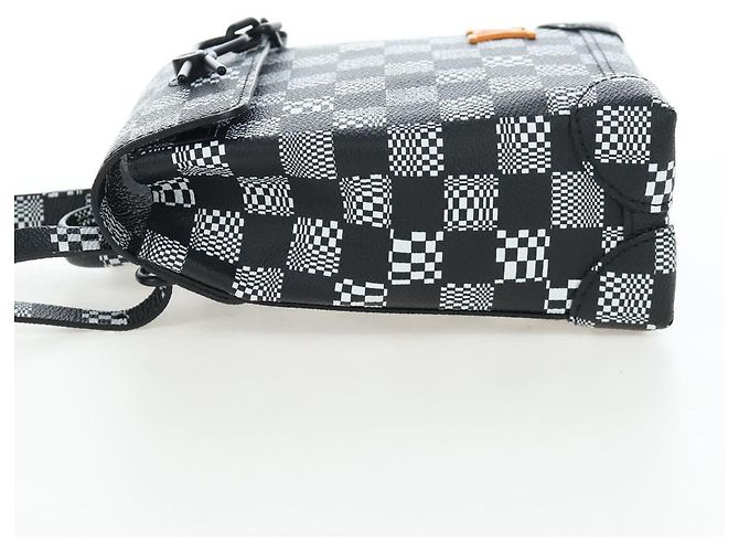 Borsa LOUIS VUITTON Damier Distorted Steamer XS Bag Black N60453 LV Auth 197245SM Nero - vista 3