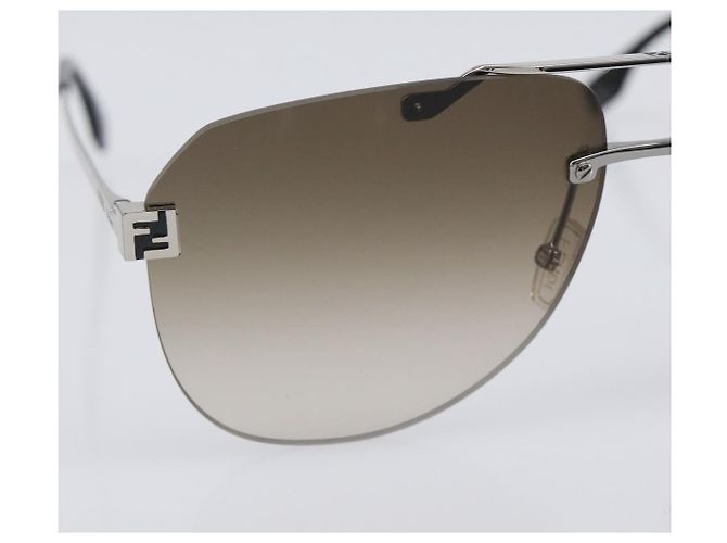 FENDI randlose Sonnenbrille Metall Black Auth BA15677M Schwarz - Ansicht 6