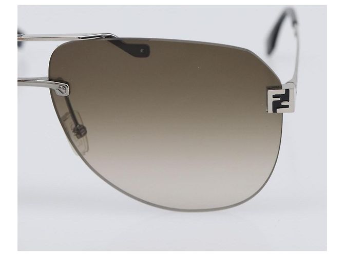 FENDI randlose Sonnenbrille Metall Black Auth BA15677M Schwarz - Ansicht 7