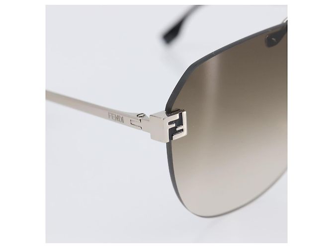 FENDI randlose Sonnenbrille Metall Black Auth BA15677M Schwarz - Ansicht 9