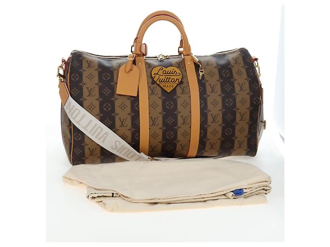 Borsa LOUIS VUITTON HUMAN MADE NIGO Keepall Bandouliere 50 M45967 LV Auth 202900SM Monogramma - vista 12