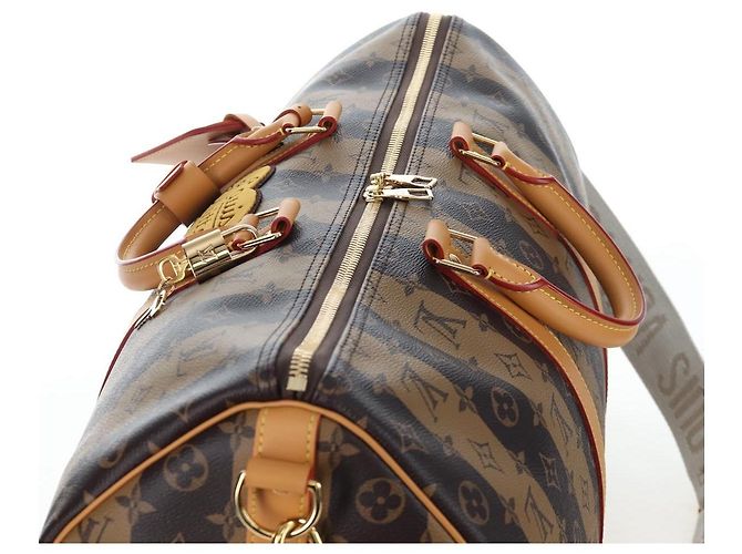 Borsa LOUIS VUITTON HUMAN MADE NIGO Keepall Bandouliere 50 M45967 LV Auth 202900SM Monogramma - vista 6