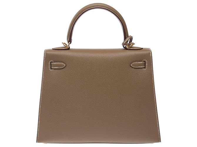 Hermès Borsa HERMES Kelly 25 in Pelle Étoupe - 103913 Taupe - vista 4