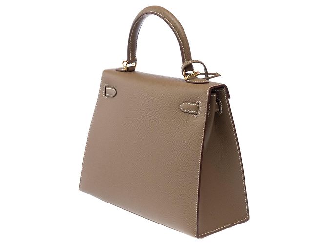 Hermès Borsa HERMES Kelly 25 in Pelle Étoupe - 103913 Taupe - vista 6