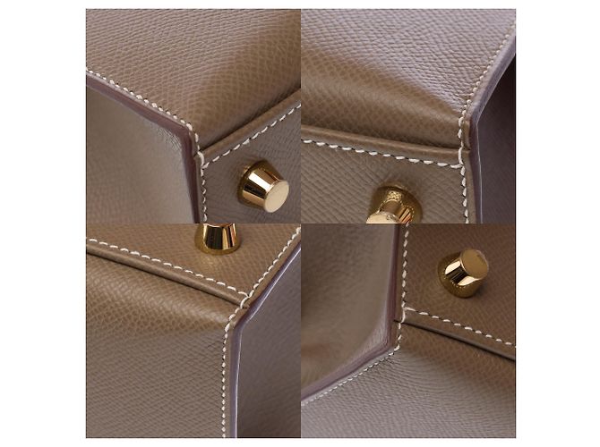 Hermès Borsa HERMES Kelly 25 in Pelle Étoupe - 103913 Taupe - vista 9